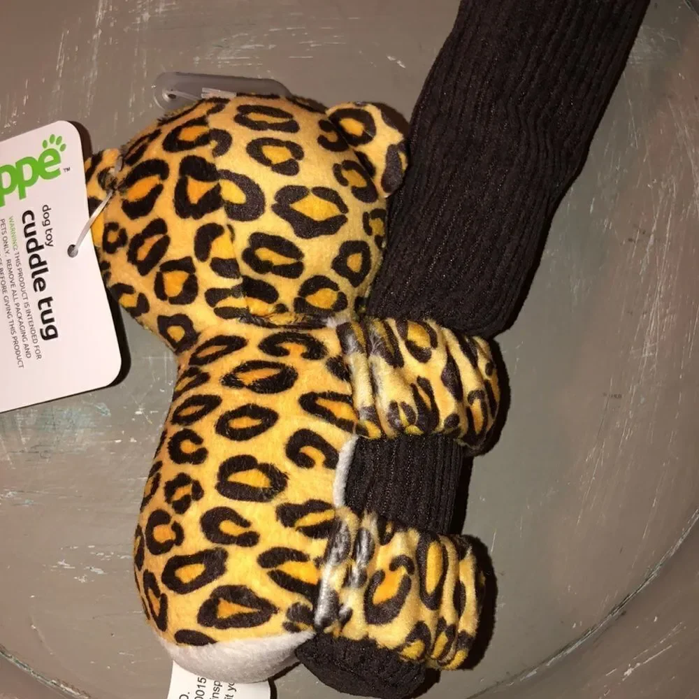 PetShoppe Cuddle Tug Dog Pet Squeaky Leopard Teddy Tree Hugging Toy